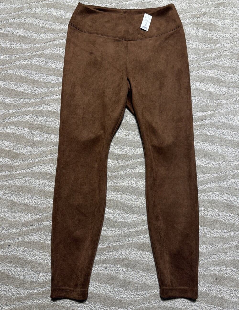 Runway Leggings Womens 10P Brown Faux Suede Pants White House Black Market NWT
